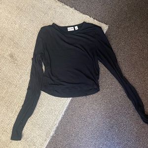 Aritzia Black Long Sleeve Crop Basic